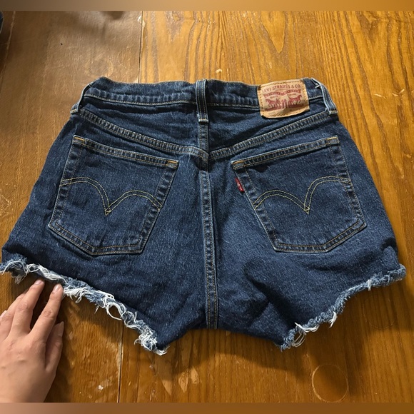 Levi's Dark Blue Jean Shorts - Picture 2 of 5